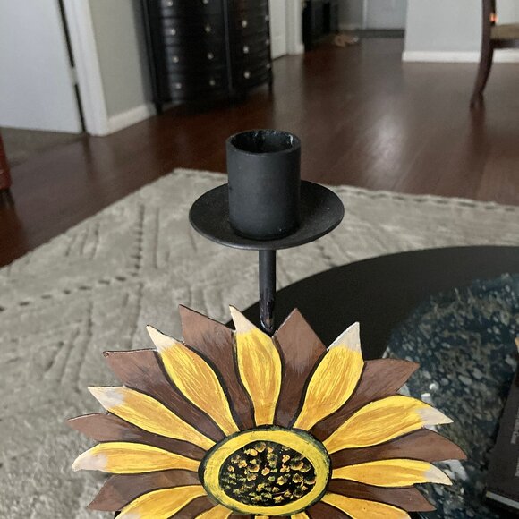 Sunflower Metal Taper Candle Holder - Picture 4 of 7